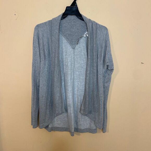 Athleta Grey Ribbed Open Face Cardigan Sweater Size Small - Picture 1 of 3